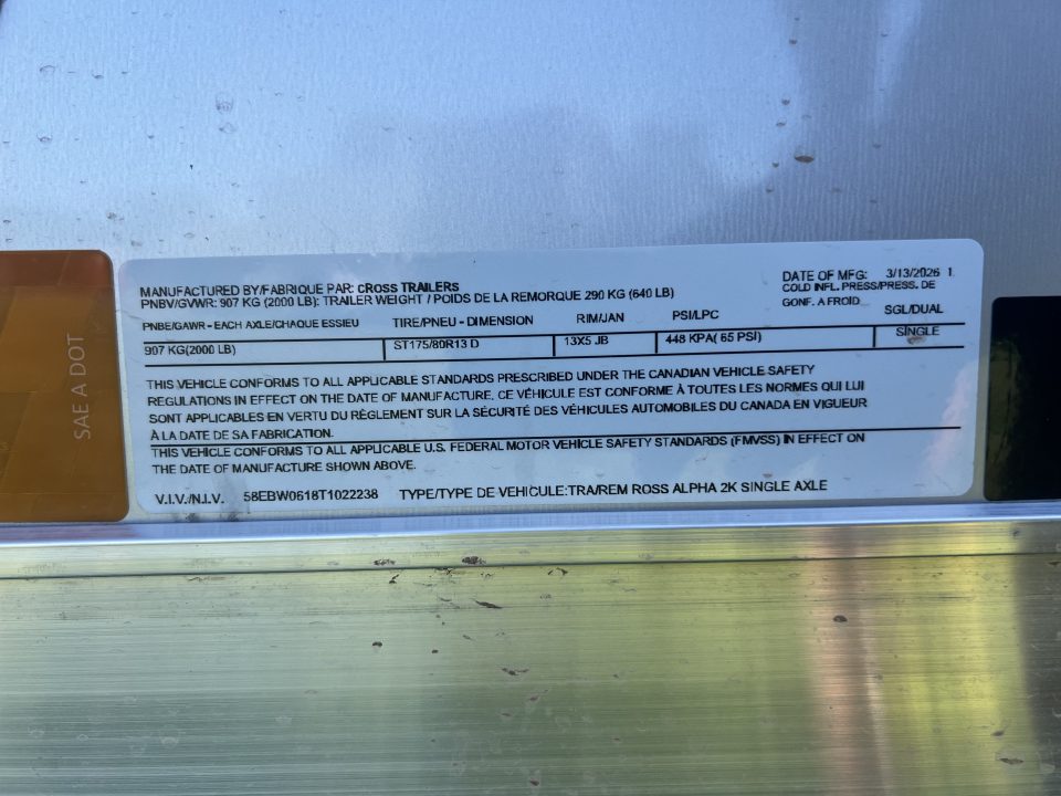 New 2026 Cross Trailers 4x6 2K Barn Door Cargo / Enclosed Trailer