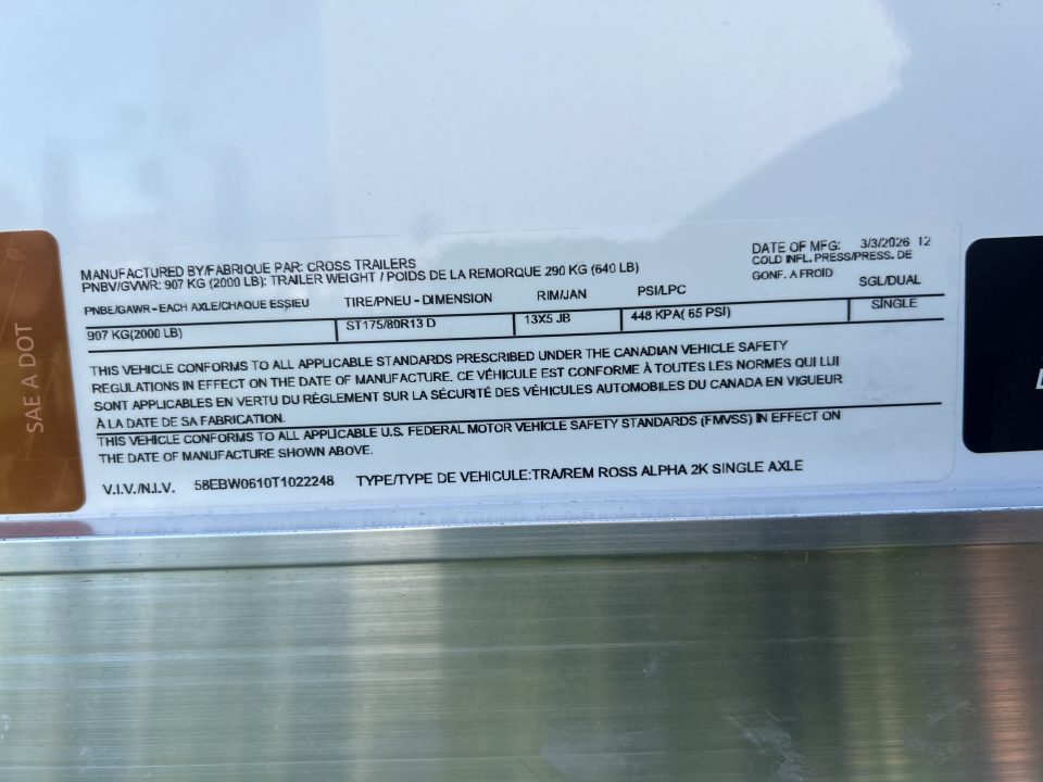 New 2026 Cross Trailers 4x6 2K Barn Door Cargo / Enclosed Trailer