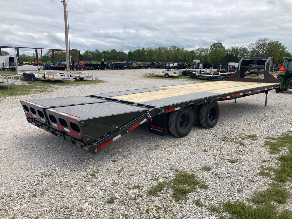 New 2026 MAXX-D 102x30 TANDEM 25K GN W/ 5' DOVE, MAX RAMPS & HYDROJACKS Flatbed Trailer