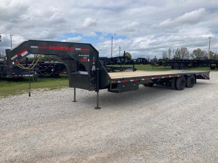 New 2026 MAXX-D 102x30 TANDEM 25K GN W/ 5' DOVE, MAX RAMPS & HYDROJACKS Flatbed Trailer