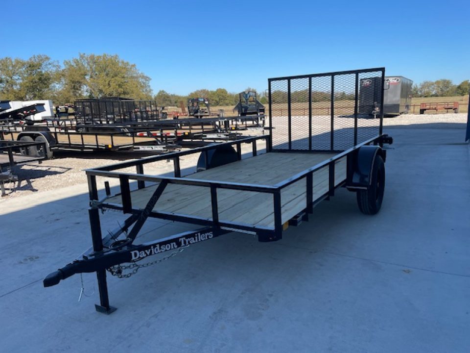 New 2026 DAVIDSON 72X12 SINGLE AXLE ANGLE TOP UTILITY W/ 4' GATE