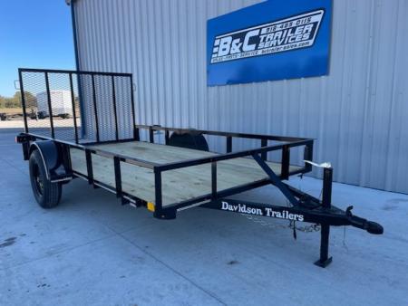 New 2026 DAVIDSON 72X12 SINGLE AXLE ANGLE TOP UTILITY W/ 4' GATE