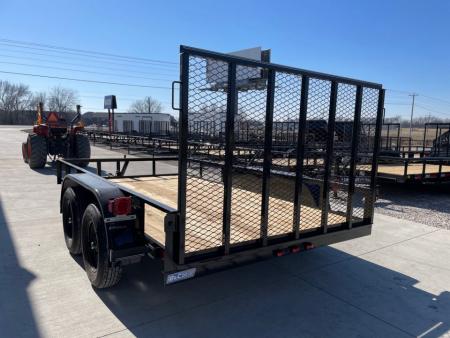 New 2026 DAVIIDSON 77X12 (2) TANDEM 3500lb AXLES, ANGLE TOP 4' GATE UTILITY TRAILER