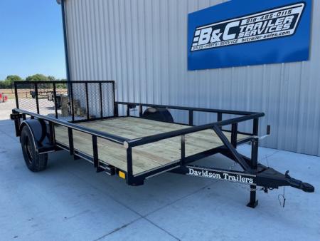 New 2026 DAVIDSON 83X12 PIPE TOP SINGLE AXLE UTILITY W/36" GATE, DOVE TAIL