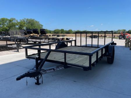 New 2026 DAVIDSON 83X12 PIPE TOP SINGLE AXLE UTILITY W/36" GATE, DOVE TAIL