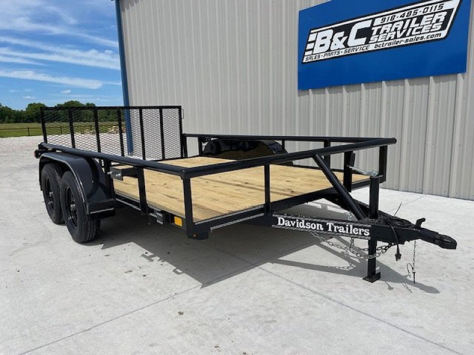 New 2026 DAVIDSON 83X12 (2)TANDEM AXLE PIPE TOP UTILITY W/36" GATE, DOVETAIL
