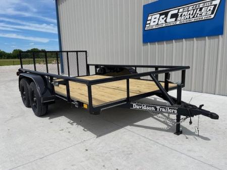 New 2026 DAVIDSON 83X12 (2)TANDEM AXLE PIPE TOP UTILITY W/36" GATE, DOVETAIL
