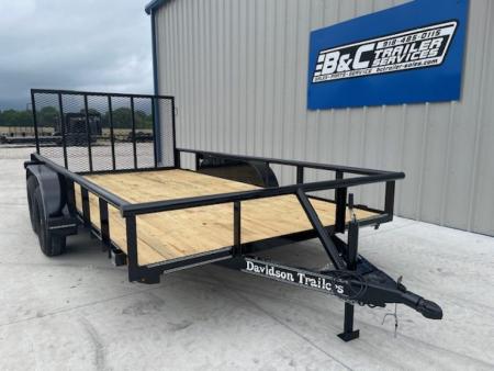New 2026 DAVIDSON 83X14 (2)TANDEM AXLES, PIPE TOP 4' GATE UTILITY