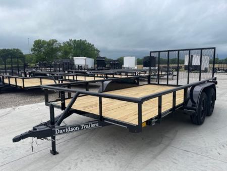 New 2026 DAVIDSON 83X14 (2)TANDEM AXLES, PIPE TOP 4' GATE UTILITY