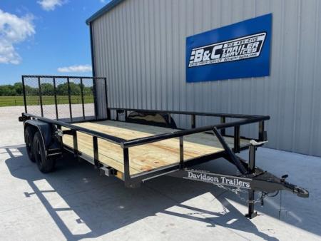 New 2026 DAVIDSON 83X16 TANDEM AXLE PIPE TOP UTILITY W/4' GATE