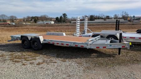 New 2026 BWise 20' (17+3) HD Lo Pro GALVANIZED Equipment Hauler w/ Full Width Self Leveling Ramps & Self Cleaning Dove Tail
