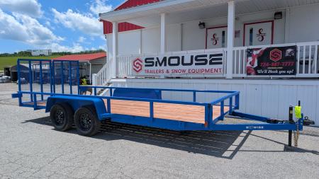 New 2026 BWise 7x18 Utility Trailer w/ Split Landscape Gate