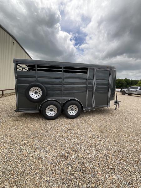 New 2026 Calico Trailers 6 ft X 16 in Bumper Pull 3 Horse Slant Stock / Stock Combo Trailer