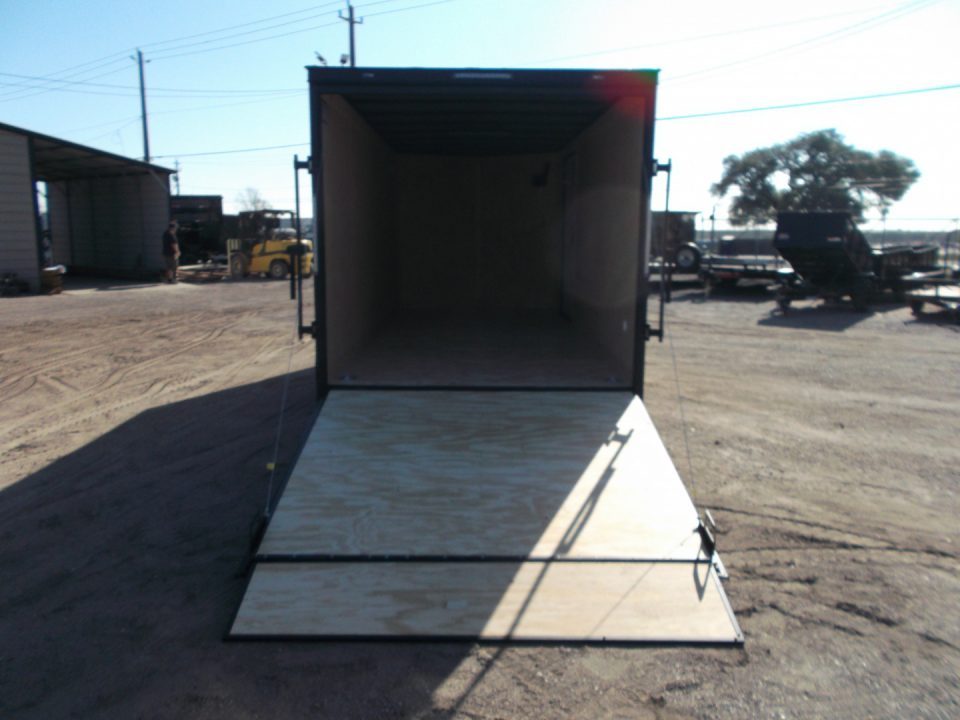 New 2026 Covered Wagon Trailers 7x16 Cargo Trailer / Enclosed Trailer / 6'6" Interior / Extra Wide Ramp / 48" RV Door / .030 White Semi-Screwless Exterior / Black Out Package