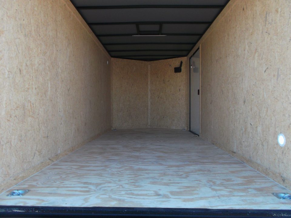 New 2026 Covered Wagon Trailers 7x16 Cargo Trailer / Enclosed Trailer / 6'6" Interior / Extra Wide Ramp / 48" RV Door / .030 White Semi-Screwless Exterior / Black Out Package