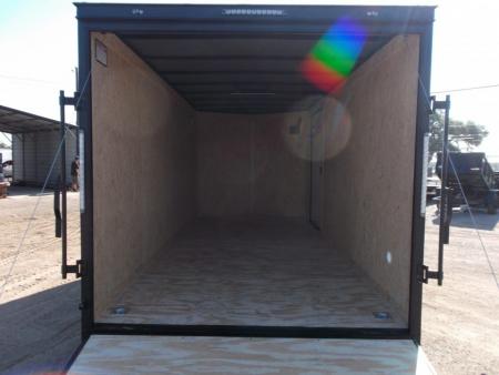 New 2026 Covered Wagon Trailers 7x16 Cargo Trailer / Enclosed Trailer / 6'6" Interior / Extra Wide Ramp / 48" RV Door / .030 White Semi-Screwless Exterior / Black Out Package