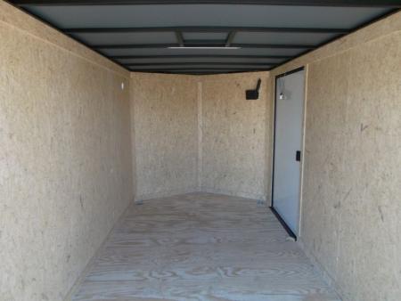 New 2026 Covered Wagon Trailers 7x16 Cargo Trailer / Enclosed Trailer / 6'6" Interior / Extra Wide Ramp / 48" RV Door / .030 White Semi-Screwless Exterior / Black Out Package