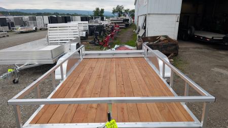 New 2027 Legend 7x14 Open Deluxe Aluminum Tandem Axle Utility Trailer w/ Bi-Fold Gate