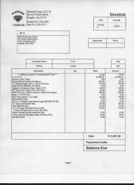 New 2026 Diamond Cargo 8.5' X 24' TA V-Nosed Enclosed Trailer/ 5 Year Warranty