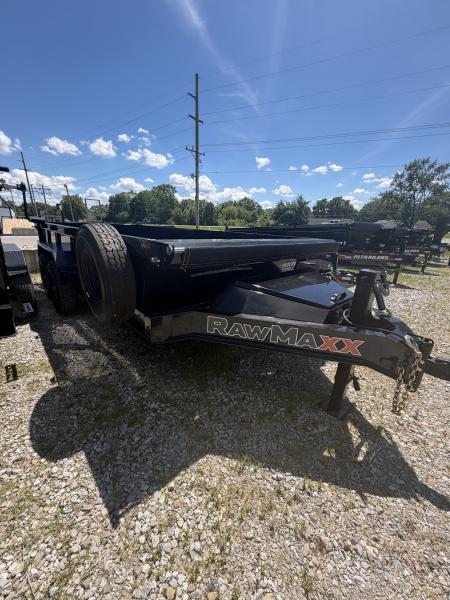 New 2026 RawMaxx LPX16BP16K Dump Trailer 83X16 TA 22" SIDES (GVW:16000) JET BLACK