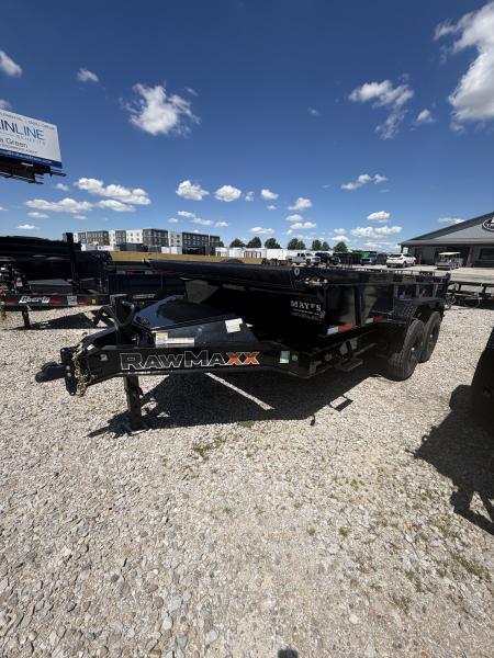 New 2026 RAWMAXX LPX14BP14K Dump Trailer 83X14 TA 22  SIDES (GVW:14000) JET BLACK