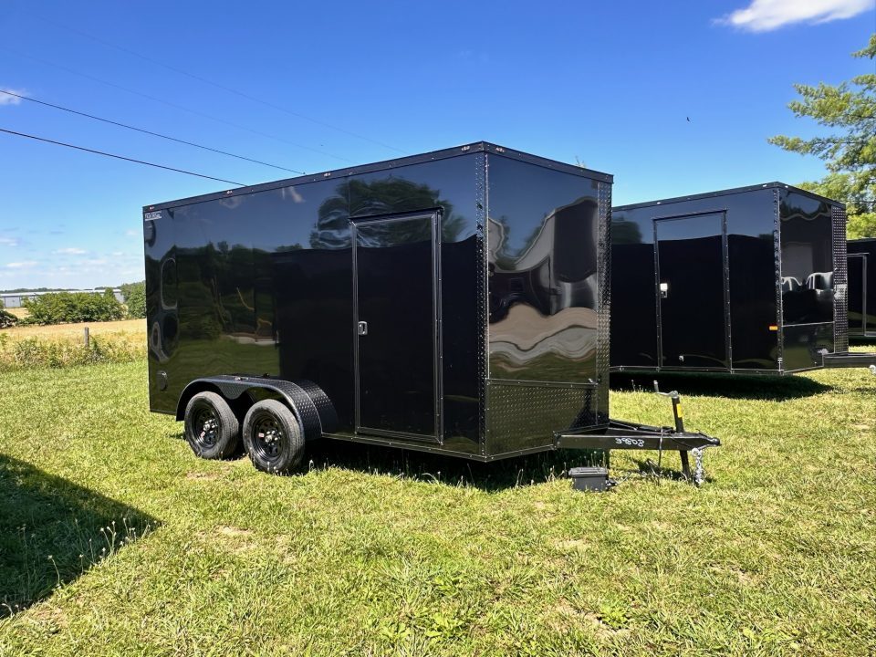 New 2026 Luxe 7X14 Enclosed Trailer-3500LB Tandem Axle-Black Poly-Blackout