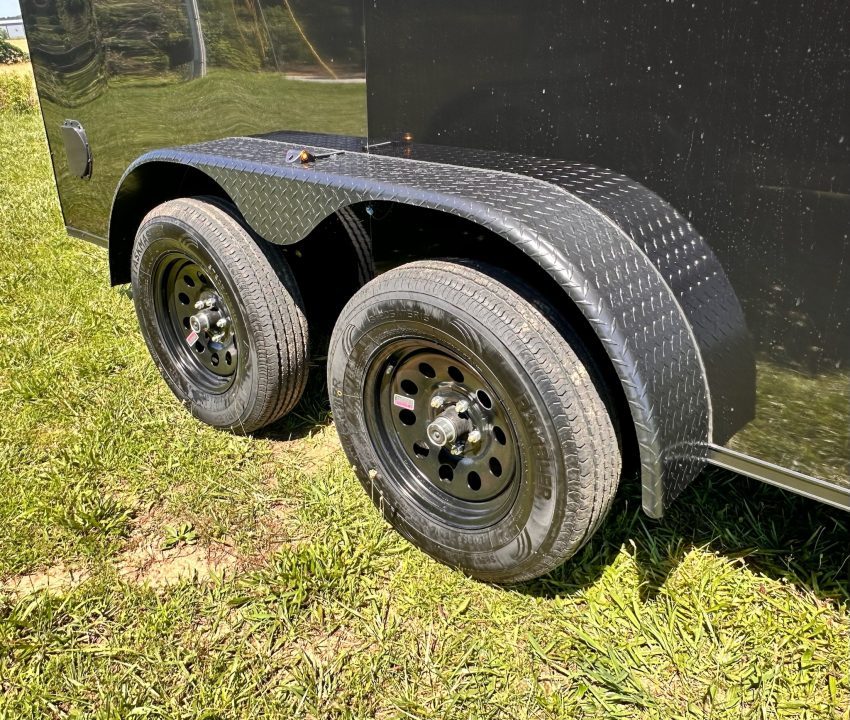 New 2026 Luxe 7X14 Enclosed Trailer-3500LB Tandem Axle-Black Poly-Blackout