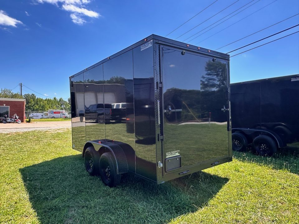 New 2026 Luxe 7X14 Enclosed Trailer-3500LB Tandem Axle-Black Poly-Blackout