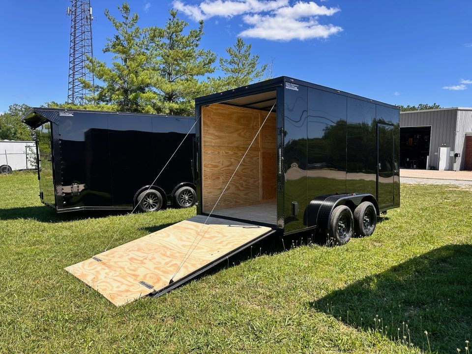 New 2026 Luxe 7X14 Enclosed Trailer-3500LB Tandem Axle-Black Poly-Blackout