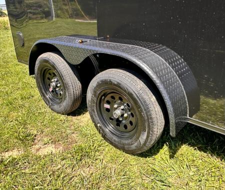 New 2026 Luxe 7X14 Enclosed Trailer-3500LB Tandem Axle-Black Poly-Blackout