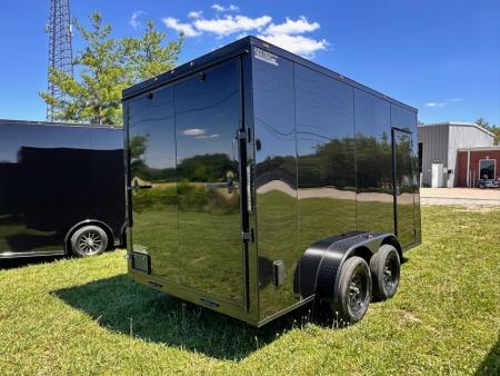 New 2026 Luxe 7X14 Enclosed Trailer-3500LB Tandem Axle-Black Poly-Blackout