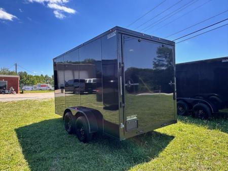 New 2026 Luxe 7X14 Enclosed Trailer-3500LB Tandem Axle-Black Poly-Blackout