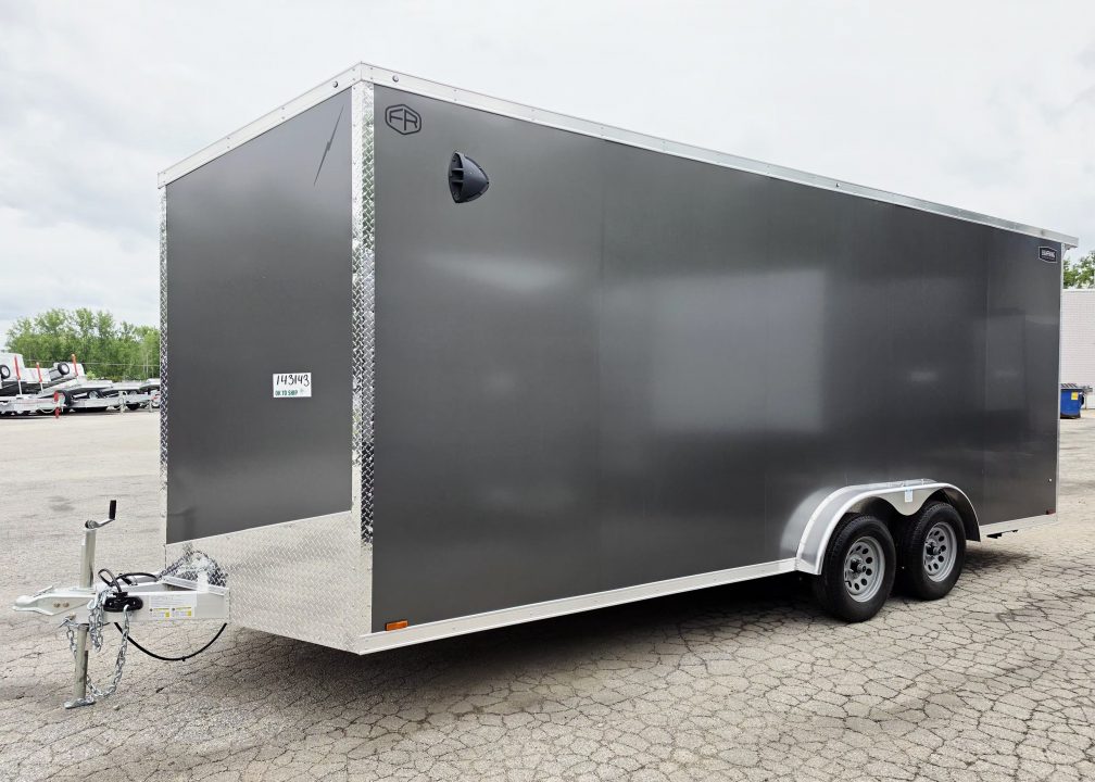 New 7.5 X 20 CARGO ENCLOSED REAR RAMP DOOR ALL ALUMINUM LIGHTNING 2027