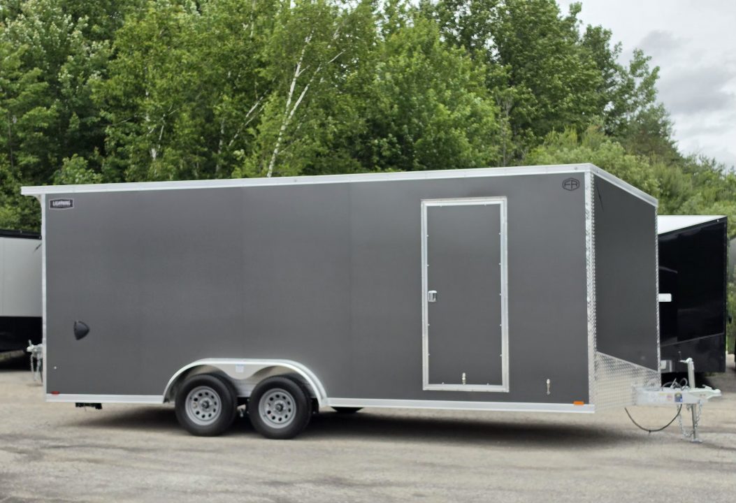 New 7.5 X 20 CARGO ENCLOSED REAR RAMP DOOR ALL ALUMINUM LIGHTNING 2027