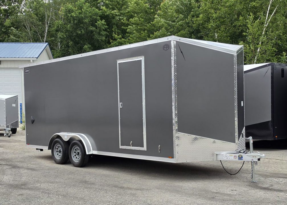 New 7.5 X 20 CARGO ENCLOSED REAR RAMP DOOR ALL ALUMINUM LIGHTNING 2027
