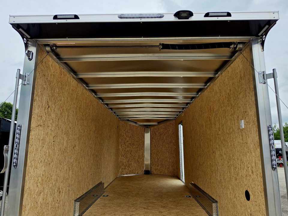 New 7.5 X 20 CARGO ENCLOSED REAR RAMP DOOR ALL ALUMINUM LIGHTNING 2027