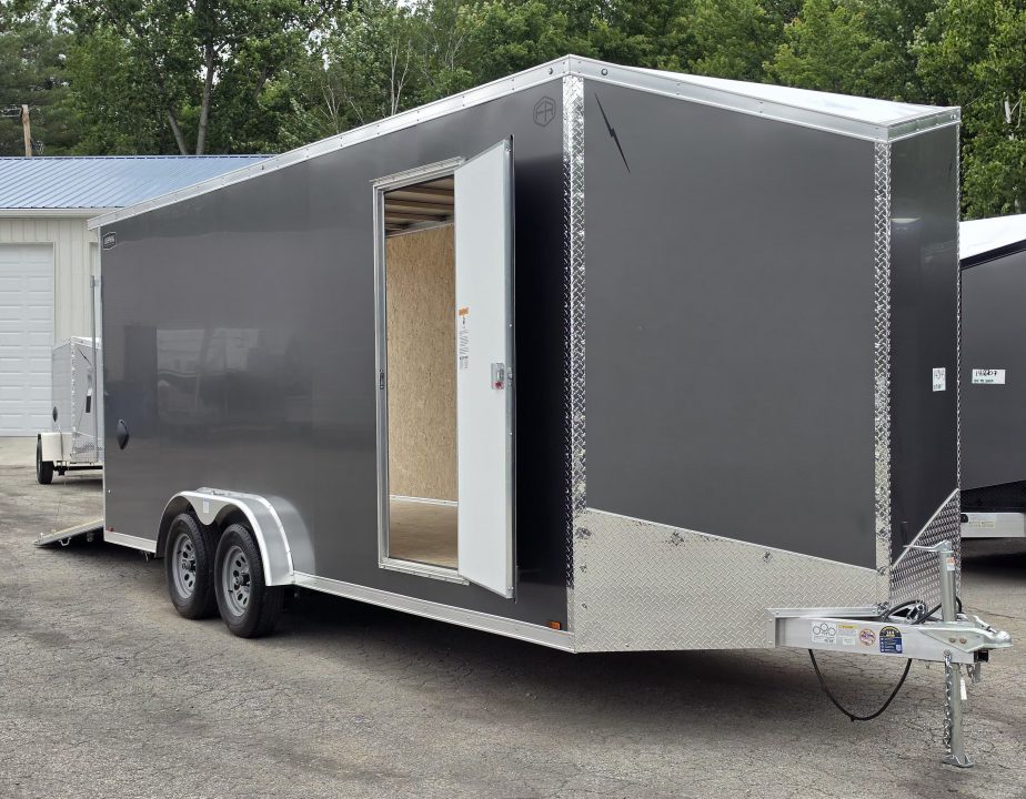 New 7.5 X 20 CARGO ENCLOSED REAR RAMP DOOR ALL ALUMINUM LIGHTNING 2027