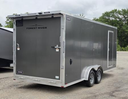 New 7.5 X 20 CARGO ENCLOSED REAR RAMP DOOR ALL ALUMINUM LIGHTNING 2027