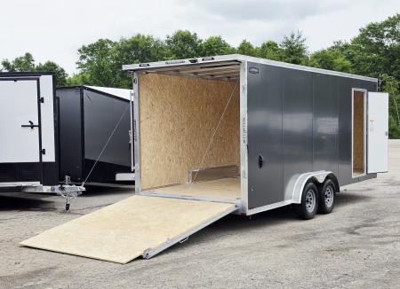 New 7.5 X 20 CARGO ENCLOSED REAR RAMP DOOR ALL ALUMINUM LIGHTNING 2027