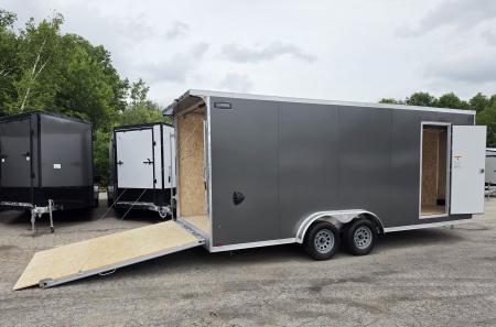New 7.5 X 20 CARGO ENCLOSED REAR RAMP DOOR ALL ALUMINUM LIGHTNING 2027
