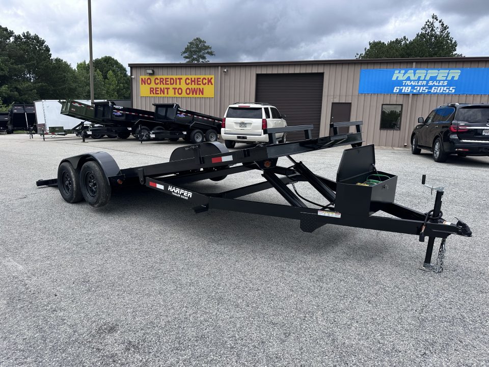 New 2026 7x20 7K HYDRAULIC TILT STEEL FLOOR CAR HAULER WITH DROP AXLES
