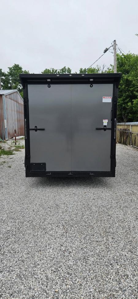 New 2026 Family Trailer 7x16 Tandem Axle Cargo / Enclosed Trailer-Screwless Exterior-Blackout Pkg-Rear Spoiler-HD Axles