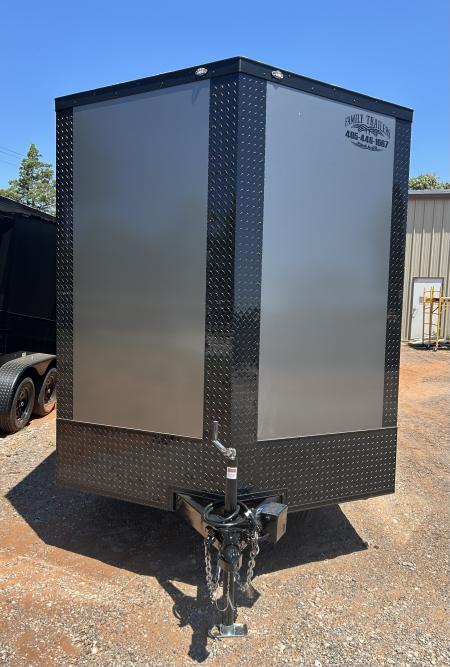 New 2026 Family Trailer 7x16 Tandem Axle Cargo / Enclosed Trailer-Screwless Exterior-Blackout Pkg-Rear Spoiler-HD Axles