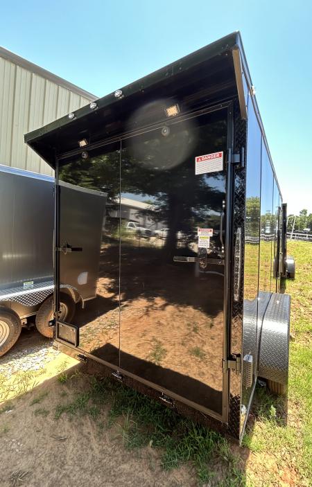 New 2026 Family Trailer 7x14 Tandem Axle Cargo / Enclosed Trailer-Screwless Exterior-Blackout Pkg-Rear Spoiler-HD Axles
