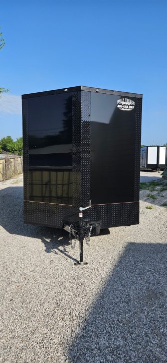 New 2026 Family Trailer 7x14 Tandem Axle Cargo / Enclosed Trailer-Screwless Exterior-Blackout Pkg-Rear Spoiler-HD AXLES