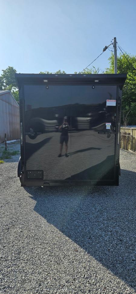 New 2026 Family Trailer 7x14 Tandem Axle Cargo / Enclosed Trailer-Screwless Exterior-Blackout Pkg-Rear Spoiler-HD AXLES