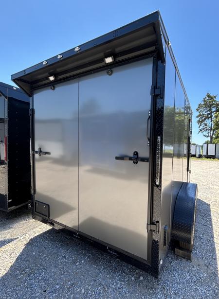 New 2026 Family Trailer 7x14 Tandem Axle Cargo / Enclosed Trailer-Screwless Exterior-Blackout Pkg-Rear Spoiler-HD AXles