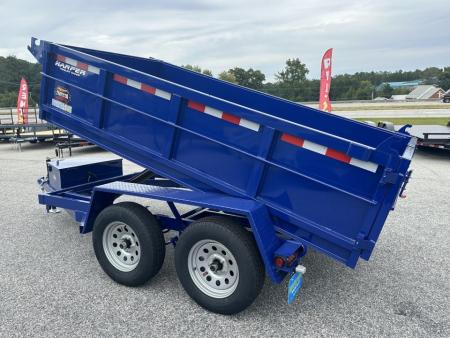 New BEAUTIFUL DEEP BLUE METALLIC 2026 PROSPECTOR LIGHT DUTY 5X10 7K TANDEM AXLE DUMP TRAILER WITH 2' WALLS