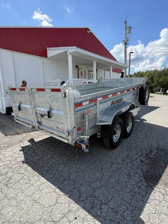 Used 2025 K-Trail 7x14 Pro Series Galvanized Equipment Dump Trailer with Hydraulic Jack