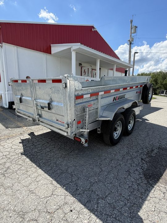 Used 2025 K-Trail 7x14 Pro Series Galvanized Equipment Dump Trailer with Hydraulic Jack